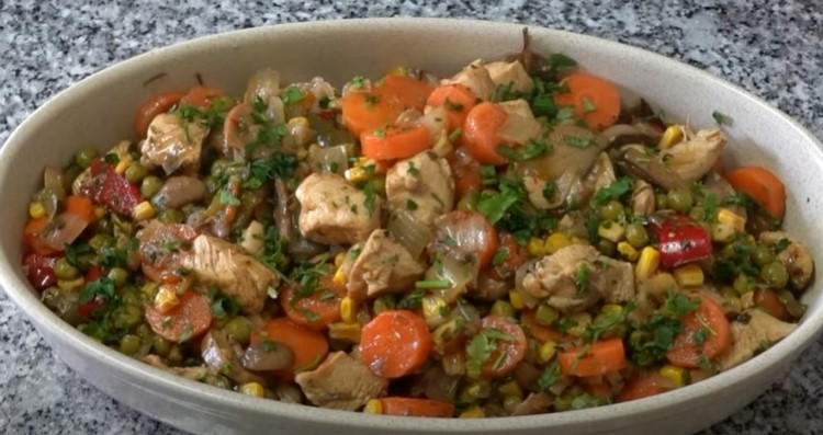 pollo a la jardinera