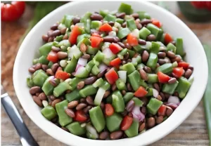 Ensalada de Nopal con Frijoles Mexicanos: Una explosión de colores y sabores en una receta nutritiva y deliciosa.